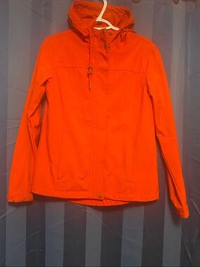 Women's Bright Orange Hooded Ski Jacket